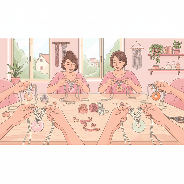 Atelier macramé : Création d'un collier avec pierre en forme de donuts