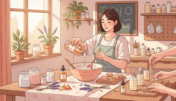 Atelier de fabrication de produits ménagers avec Lou-Beu Savonnerie