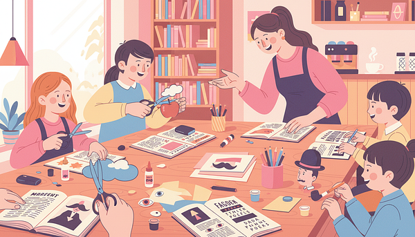 Atelier collage pour enfants : Découverte de René Magritte et écriture Dada