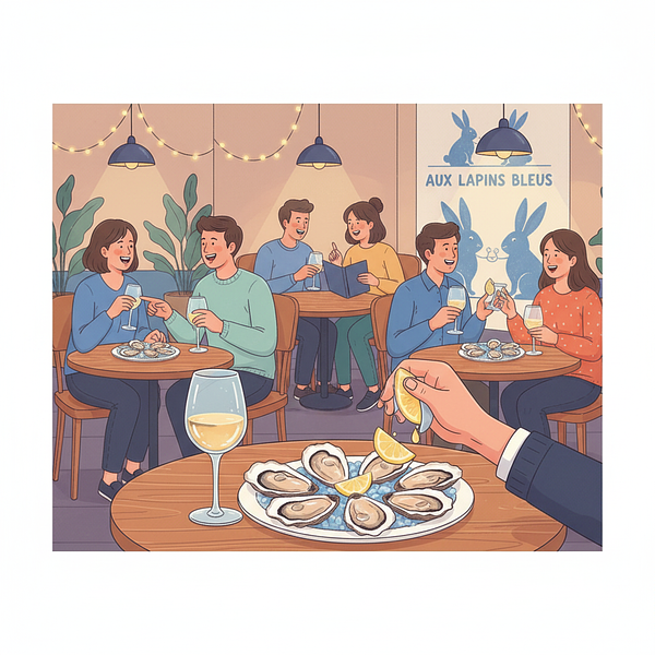 Dimanche Huîtres et Vin Blanc Aux Lapins Bleus