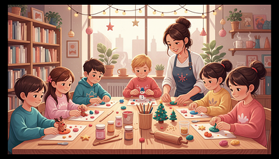 Atelier modelage pour enfants : Fabrication de figurines sur le thème de Noël