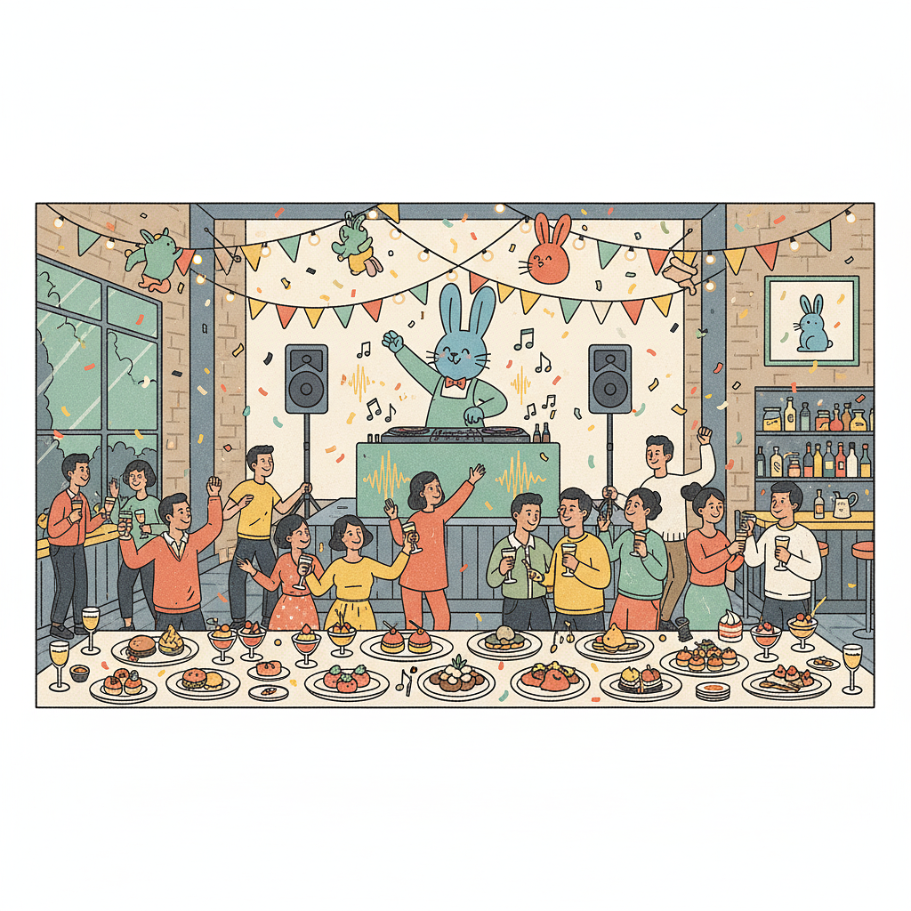 Réveillon Saint-Sylvestre 2026 Aux Lapins Bleus : Buffet Gourmand et DJ Set Stéphane