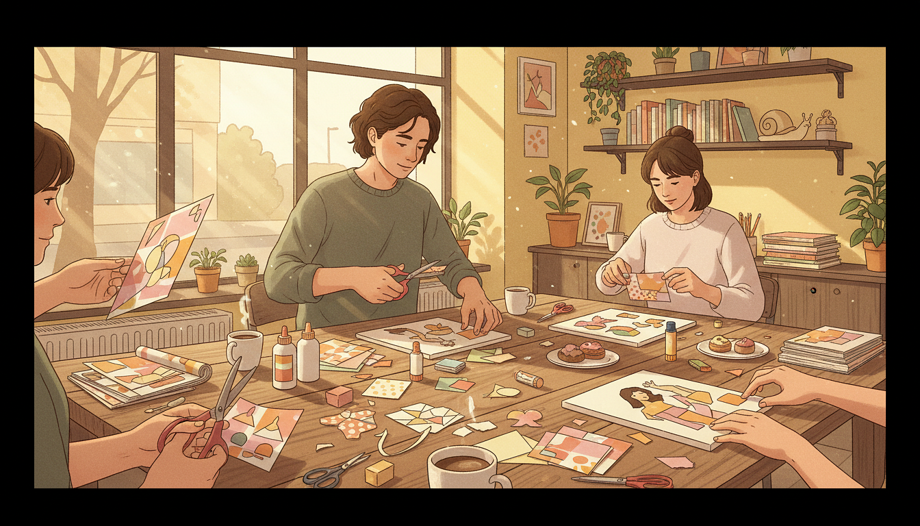 Atelier collage pour adultes avec Nadja