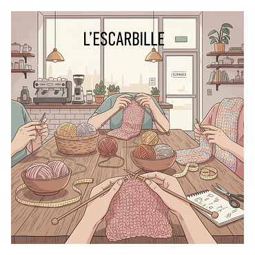 Atelier tricot avec Fabienne à l'Escarbille