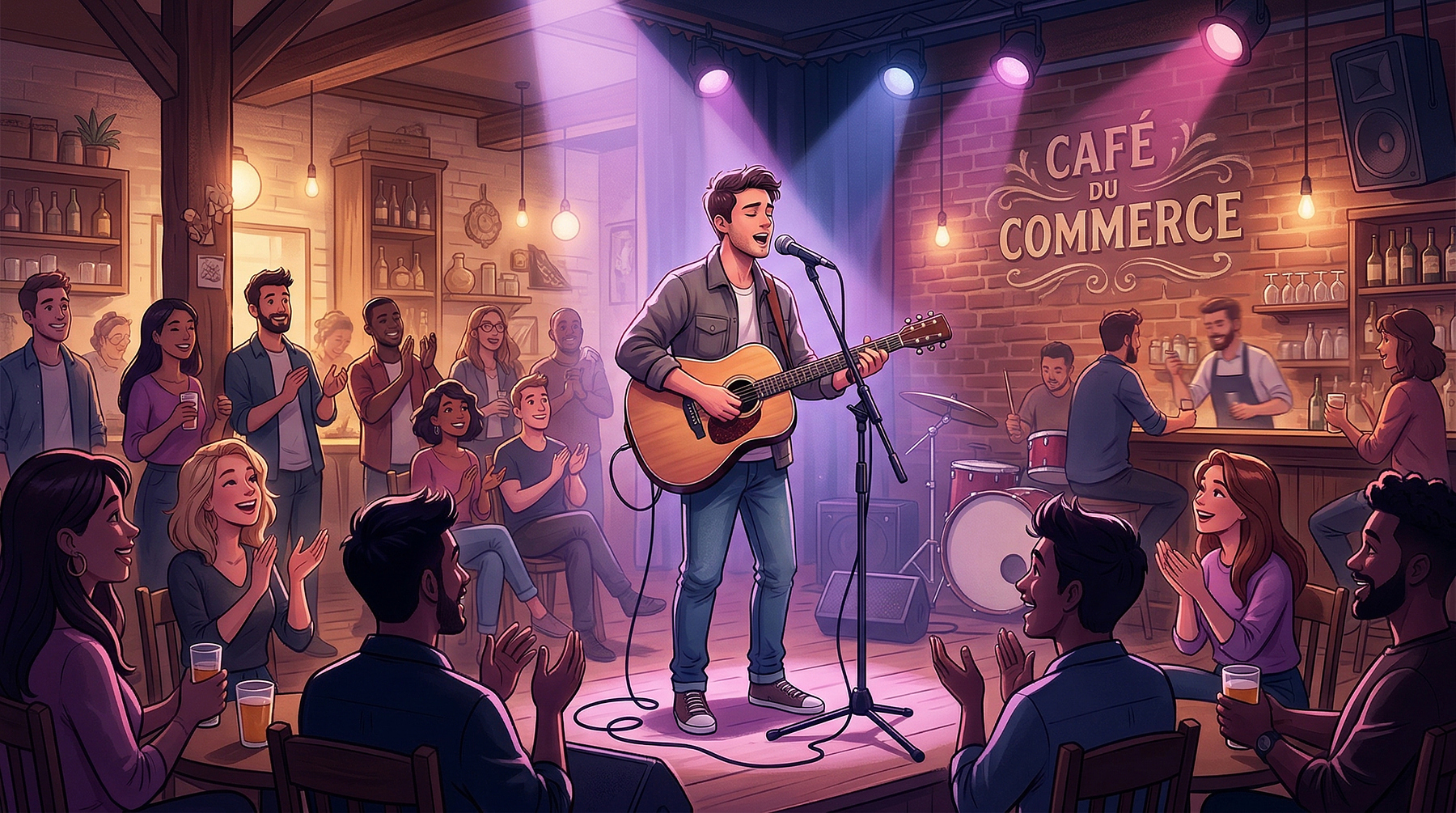 Concert d'Antoine Mioi au Café du Commerce