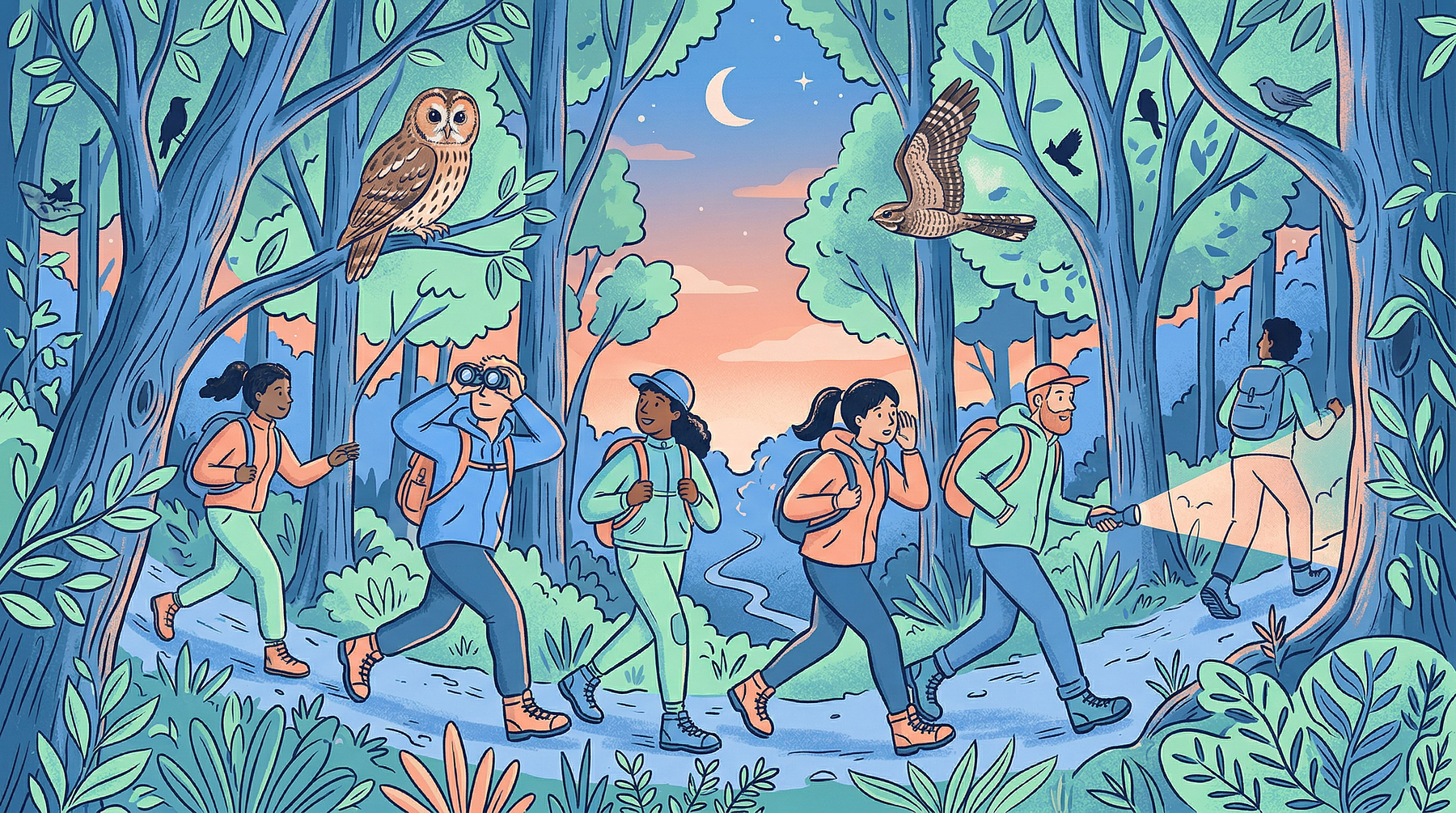 Les oiseaux forestiers crépusculaires et nocturnes