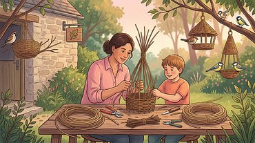 Fabrication d'une mangeoire en osier