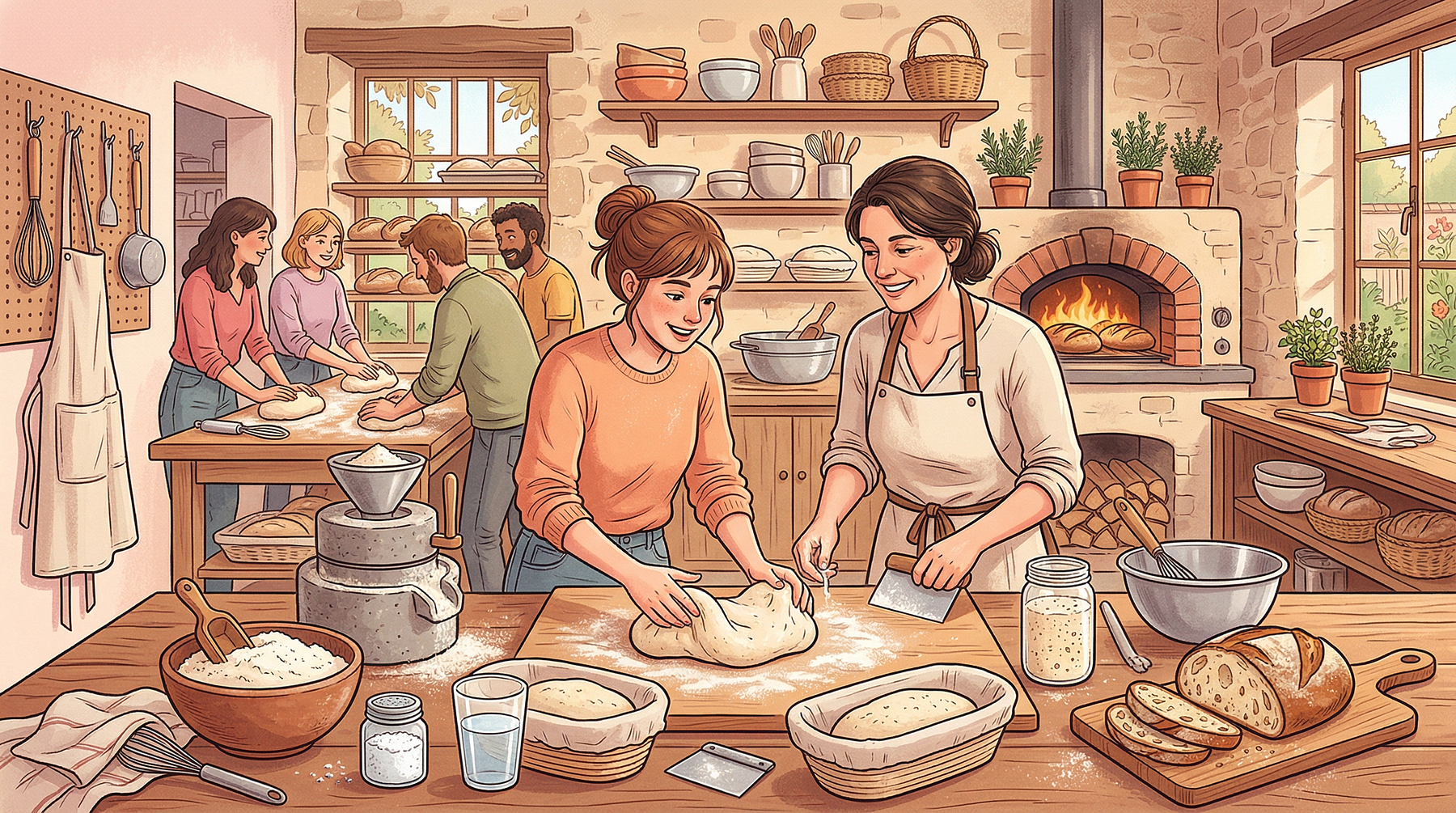 Atelier fabrication pain au levain