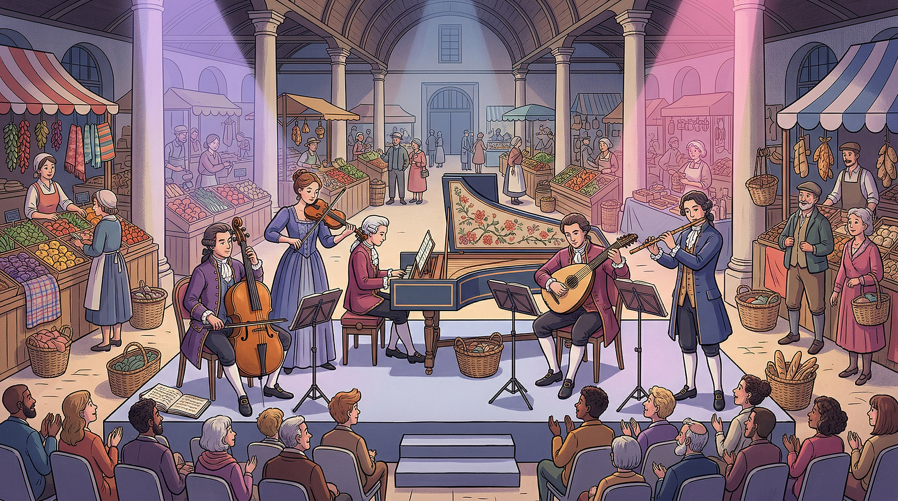 Concert Ô Marché avec l'Escadron Volant de la Reine