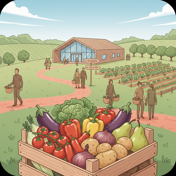 Panier de légumes et fruits de saison des Jardins de Sèresville