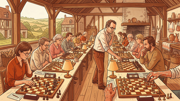 Tournoi d'échecs : La simultanée avec un maître