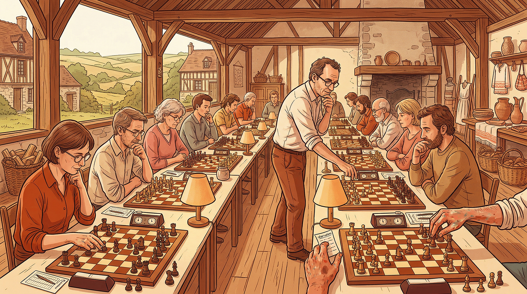 Tournoi d'échecs : La simultanée avec un maître