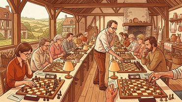 Tournoi d'échecs : La simultanée avec un maître